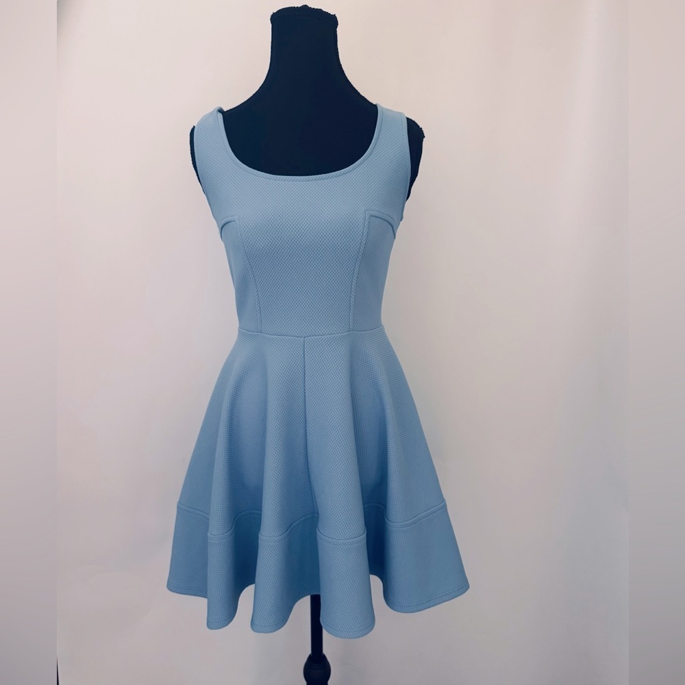 Lulus Home Before Daylight Mini Knee‎ Length Dress, Periwinkle Sky Blue, Size S - Picture 5 of 14